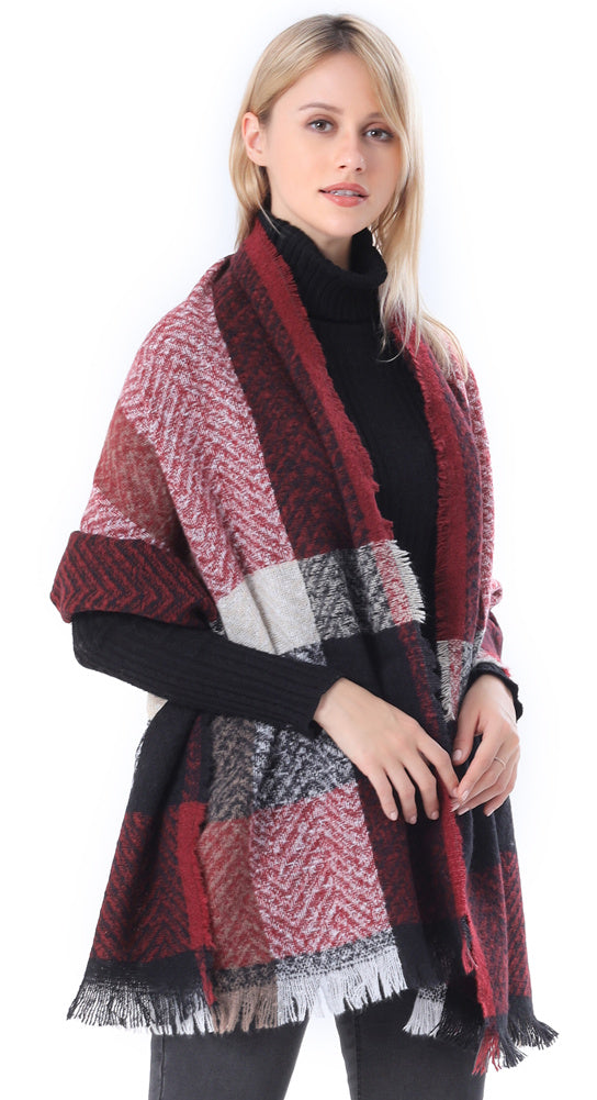 Plaid Herringbone Scarf