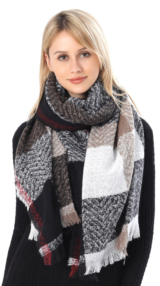 Plaid Herringbone Scarf