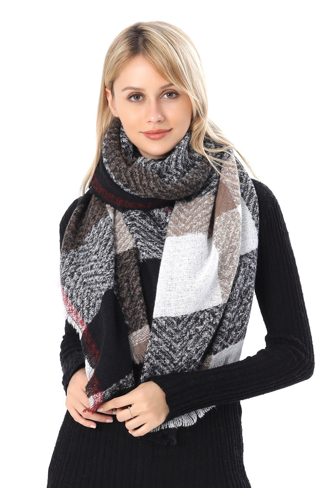 Plaid Herringbone Scarf