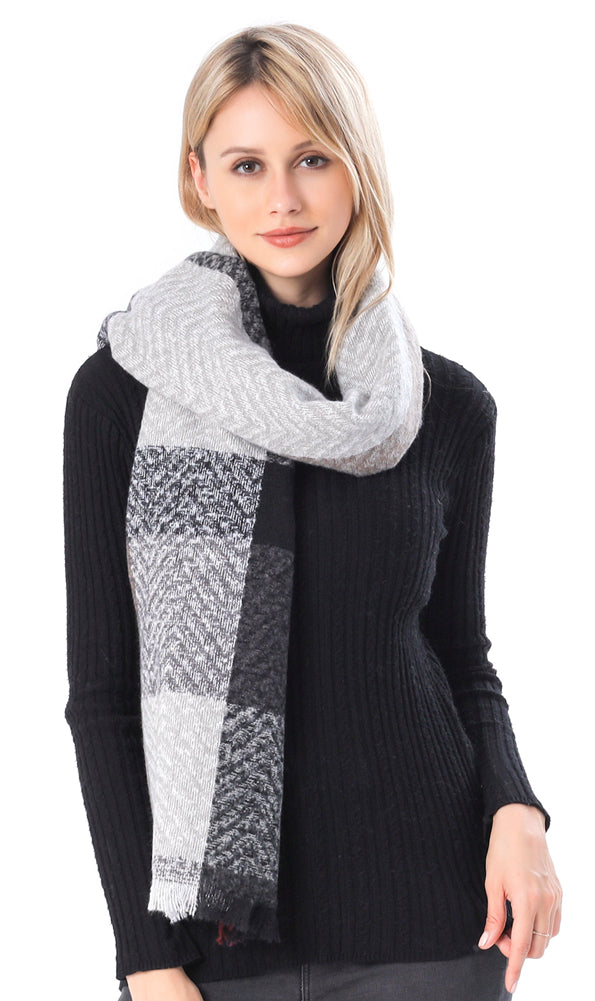 Plaid Herringbone Scarf