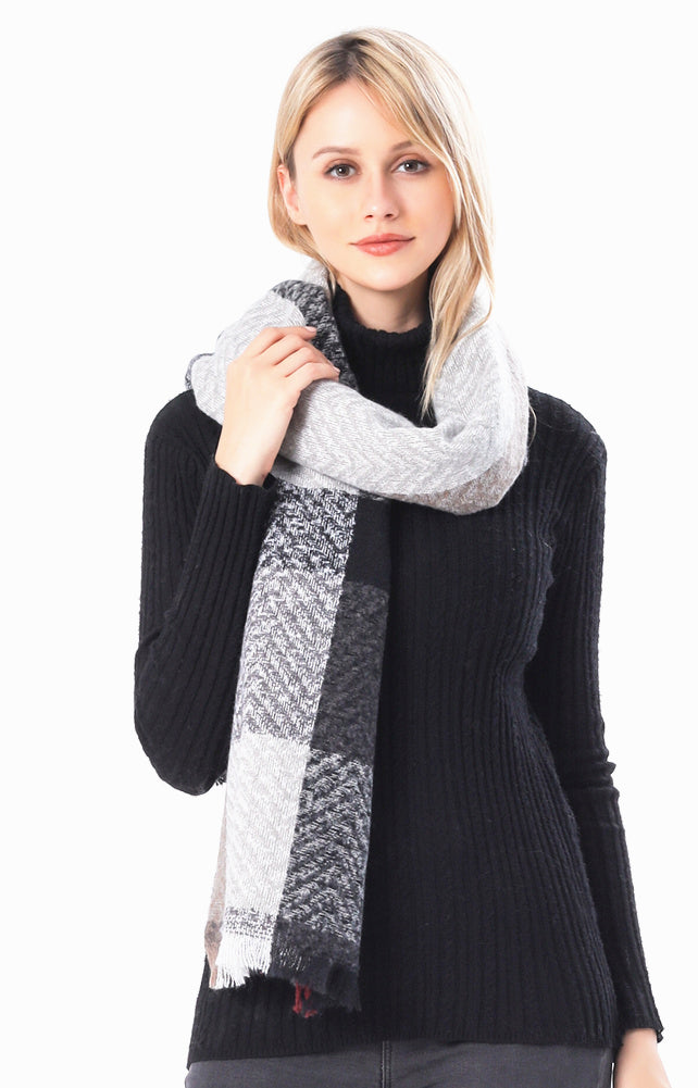 Plaid Herringbone Scarf
