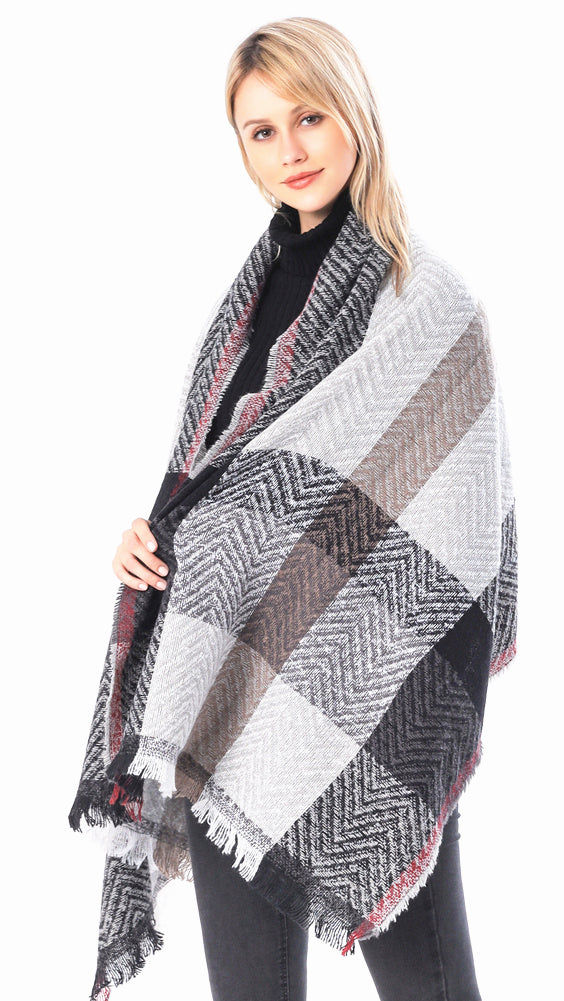 Plaid Herringbone Scarf
