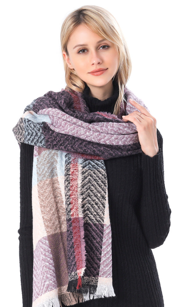 Plaid Herringbone Scarf
