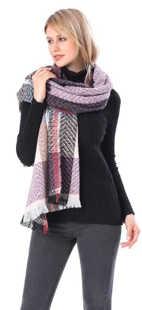 Plaid Herringbone Scarf