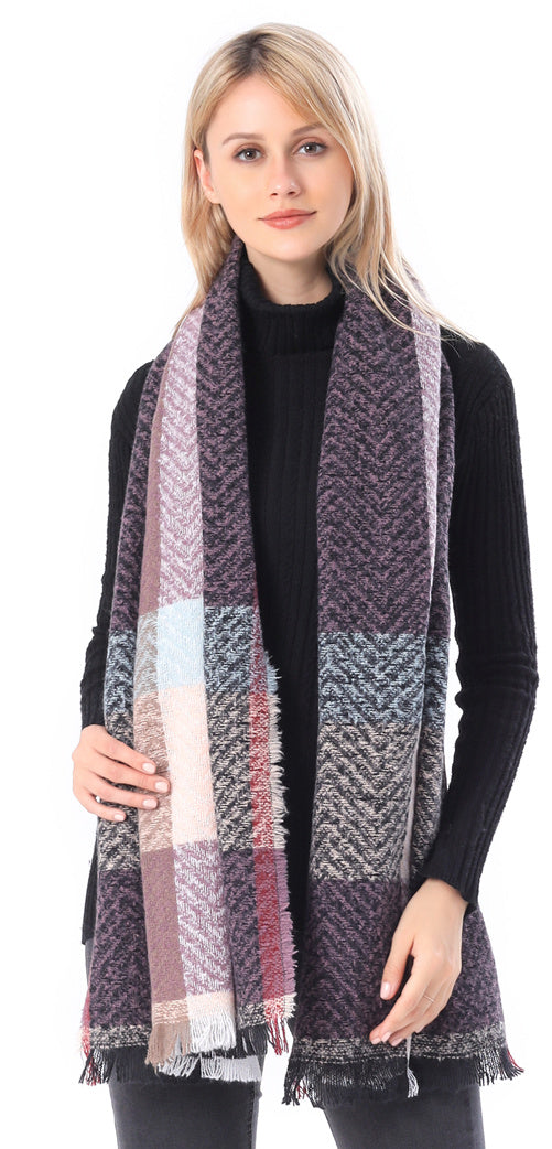 Plaid Herringbone Scarf