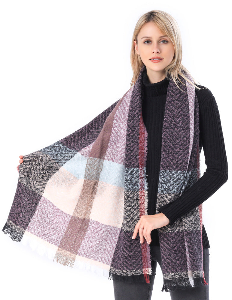Plaid Herringbone Scarf