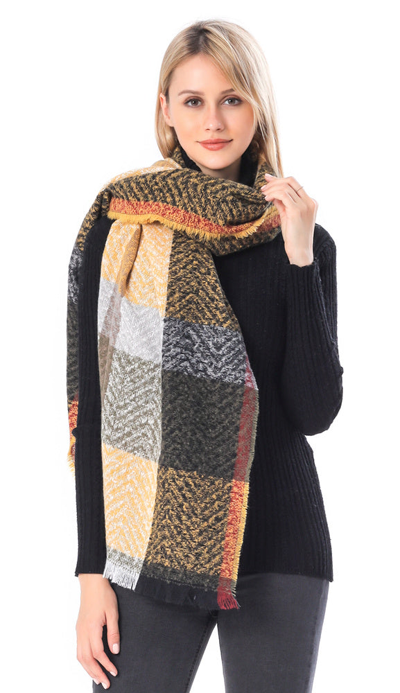 Plaid Herringbone Scarf