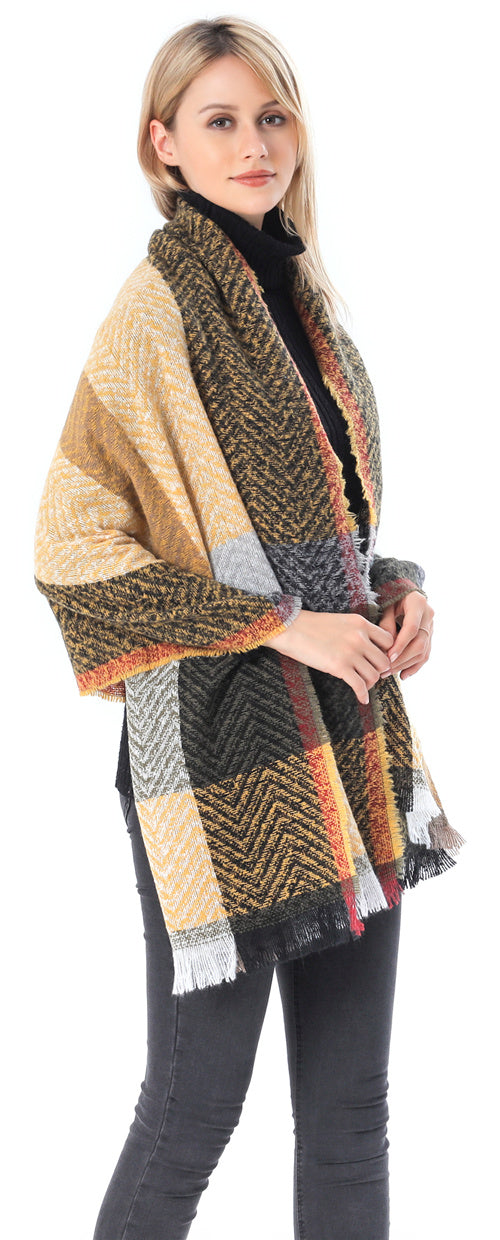 Plaid Herringbone Scarf