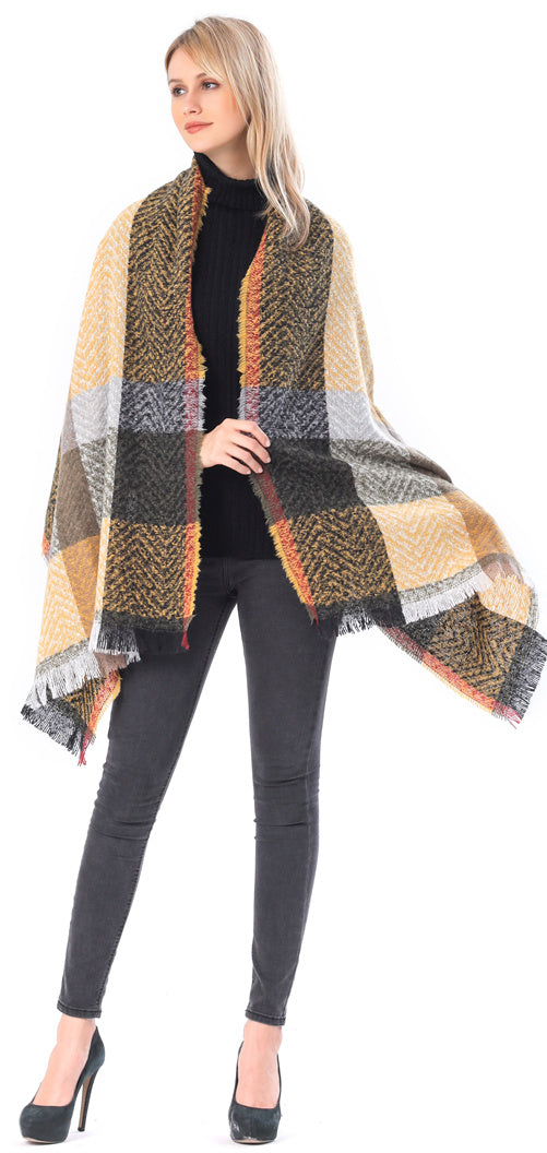 Plaid Herringbone Scarf
