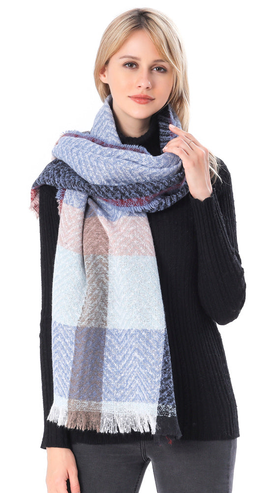 Plaid Herringbone Scarf
